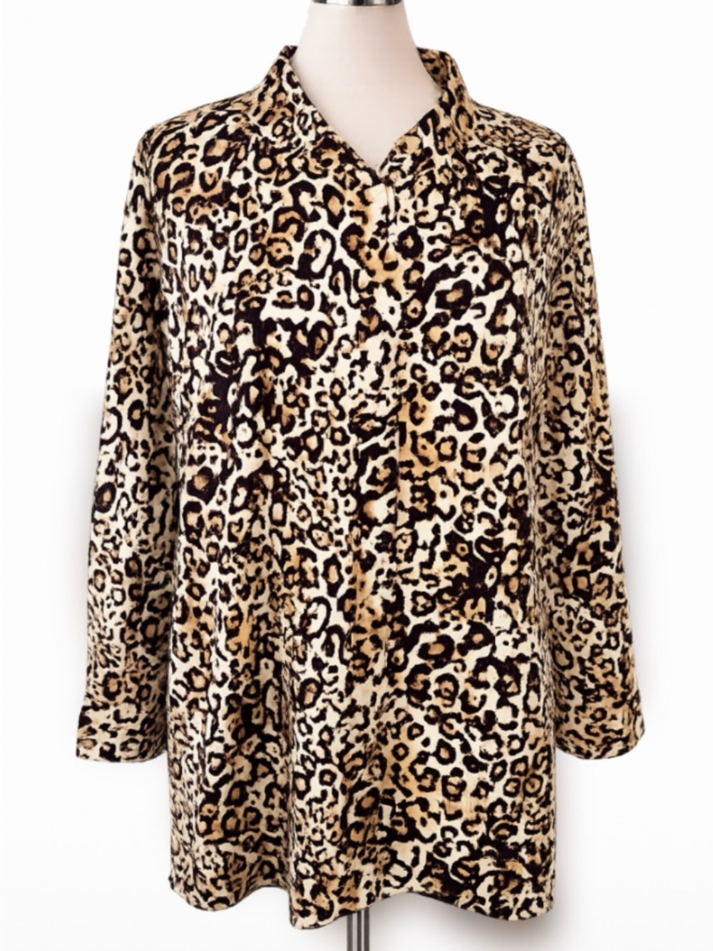 Talbots 3X Leopard Print Button-Up Shirt Casual Animal print Women’s